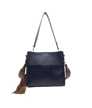 Lyla Vegan Bucket Bag- Navy