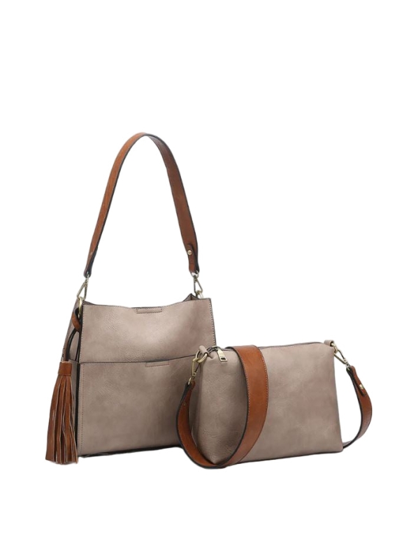 Lyla Bucket Bag- Warm Gray/Brown
