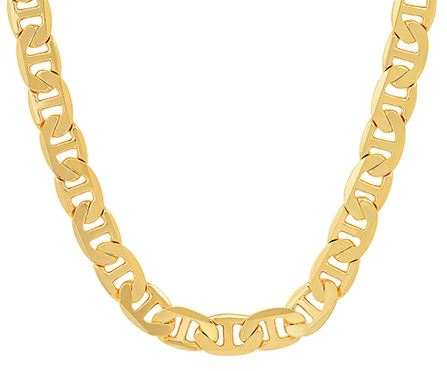 Gents Forever Gold Electroplate 9mm Mariner Chain