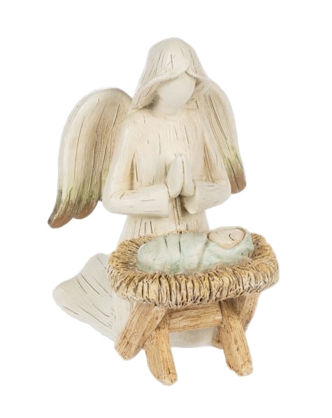 Kneeling Angel at Manger Figurine