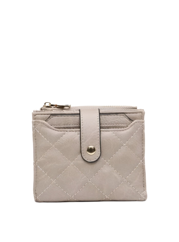 Melody Vegan Quilted Wallet- Khaki