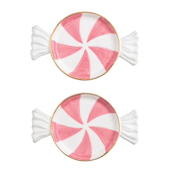 Pink Candy Tidbit Plate