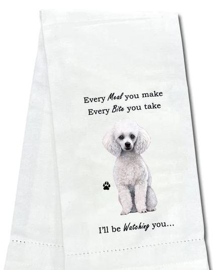 White Poodle Kitchen Towel