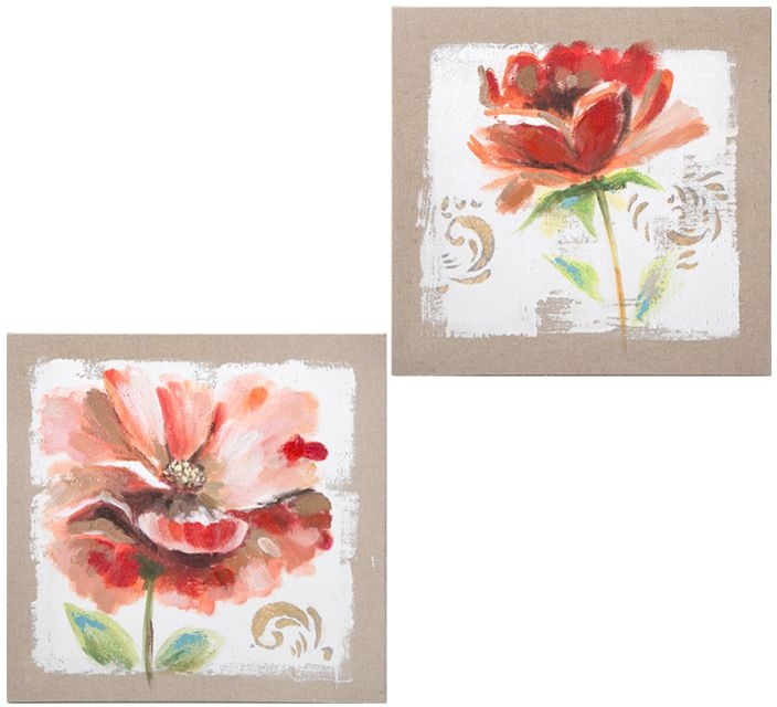 Poppy Canvas Wall Art, 2 Asst