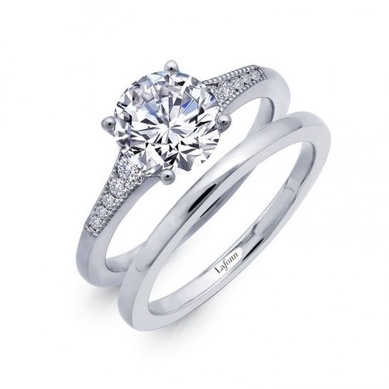 Round Engagement Ring Set