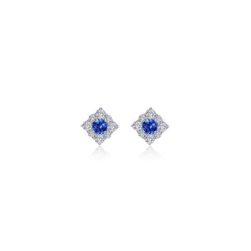 Sapphire 0.54 CTW Halo Stud Earrings
