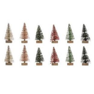 Flocked Mini Bottle Brush Trees