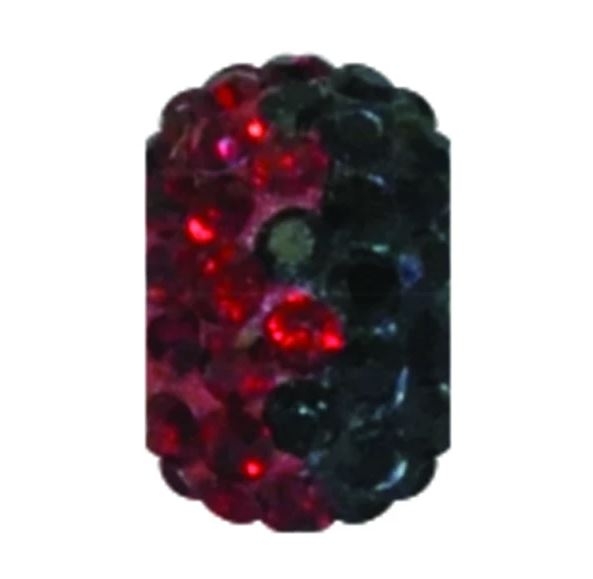 Sparkle Bead Siam Red/Black Charm
