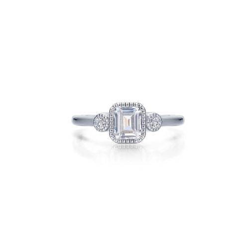 Square April Birthstone Ring