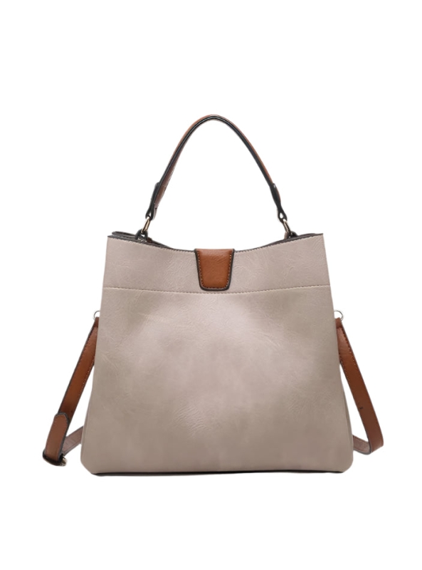 Tati Vegan Satchel- Warm Grey
