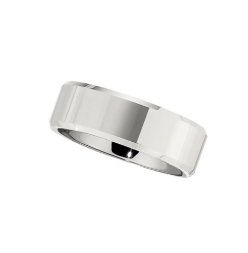 8.0mm Polished Beveled Dura Cobalt Band