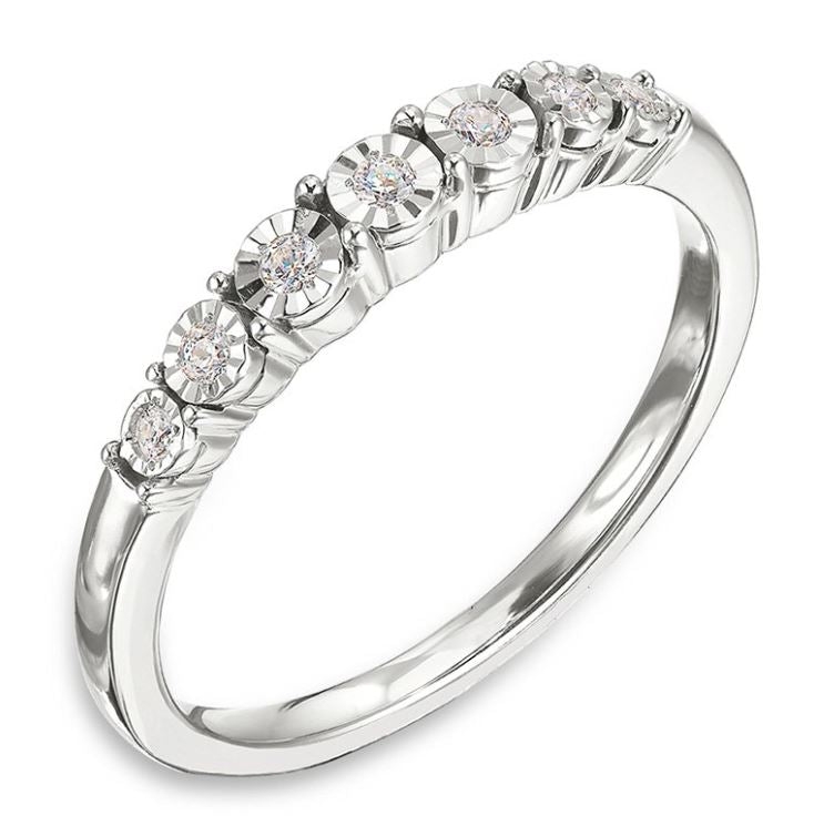 14kt White Gold 0.08ct Wedding Band