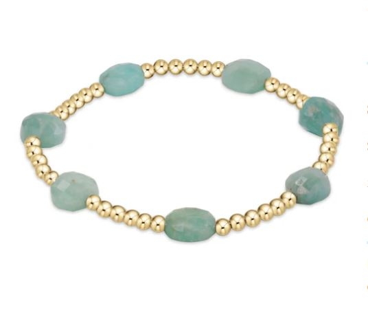 Admire Gold 3mm Bead Bracelet - Amazonite