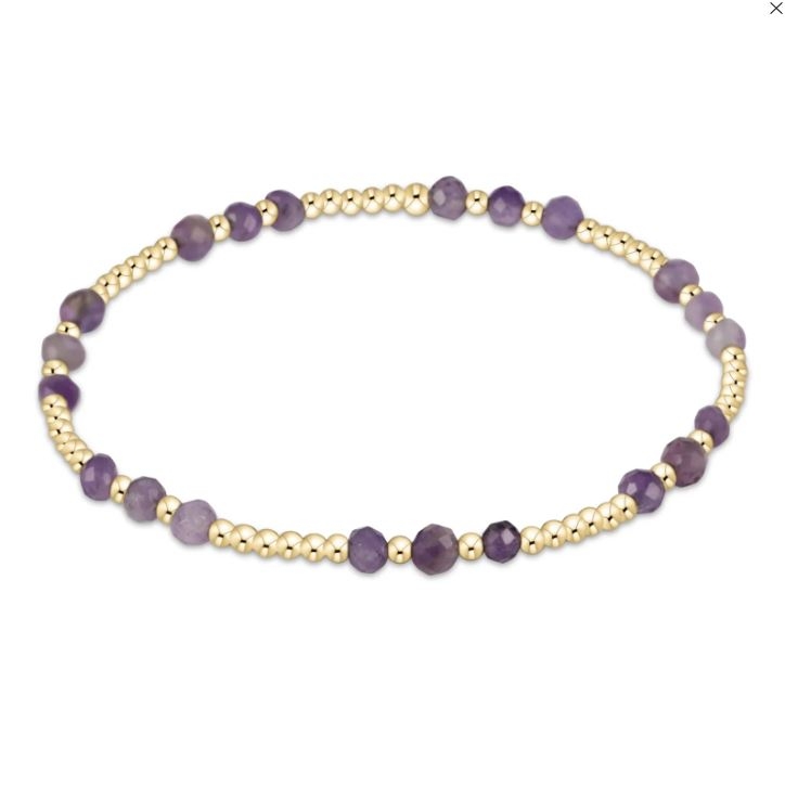Gold Joy 2mm Amethyst Bead Bracelet