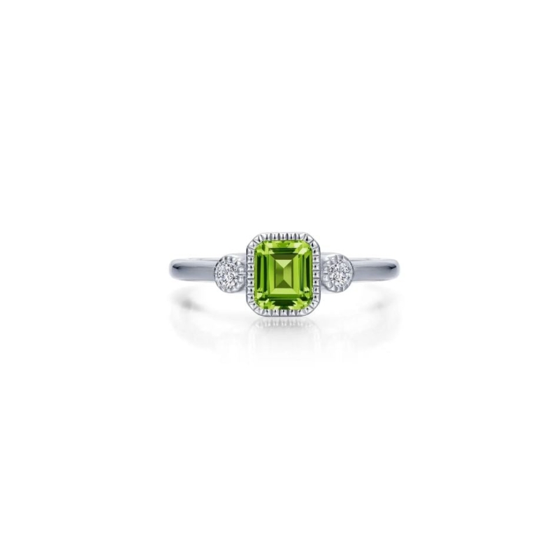Square August Birthstone Ring