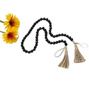 Black Wood Beaded Garland