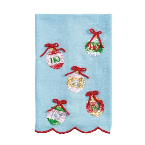 Christmas Ornament Sequin Towel