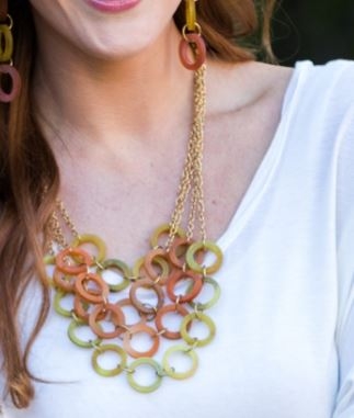 Omala Citrus Sunshine Layered Rings Necklace