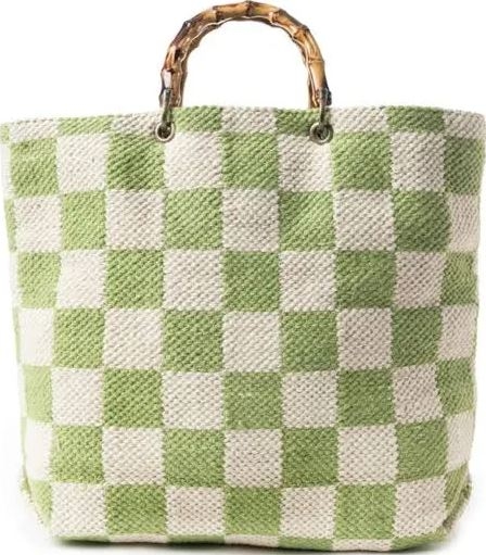 Classic Cottage Checker Tote Bag - Green