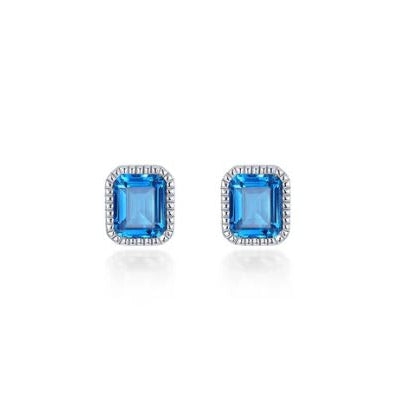 December Birthstone Solitaire Stud Earrings