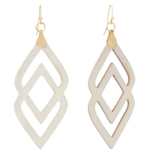 Gold Deco Drama Leather Earrings