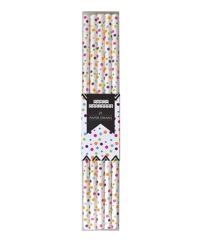 Rainbow Dots Paper Straw