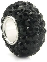 Sparkle Bead Black Charm