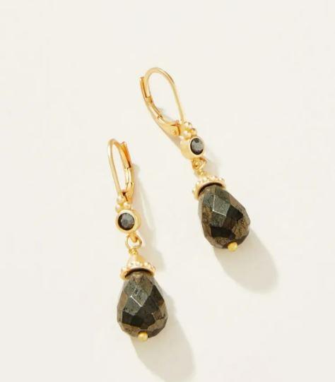 Gold Pyrite Charlie Drop Earrings