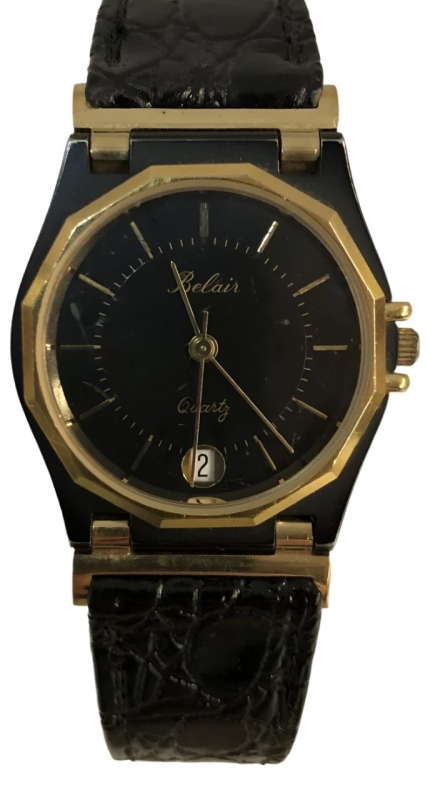 Golden and Black Leather Quartz