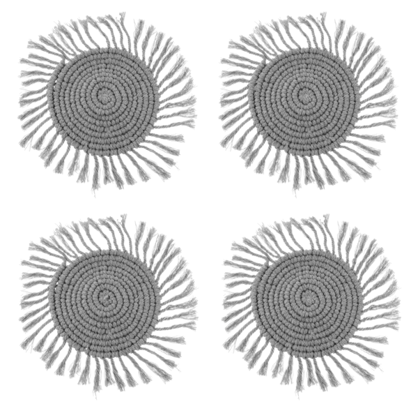 Grey Macrame Coaster