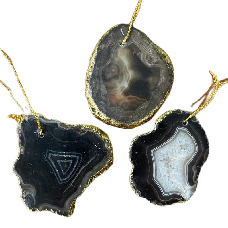 Black Agate Ornament