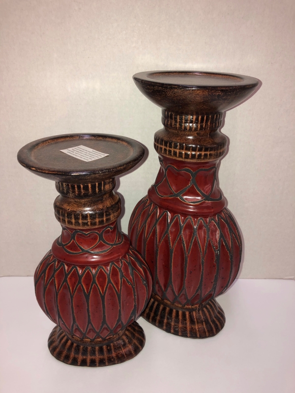 Red Candle Holder Set