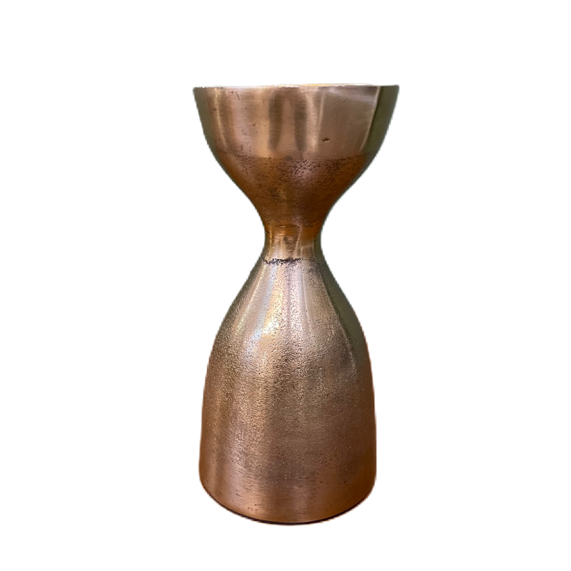 Antique Gold Aluminum Pillar Candle Holder