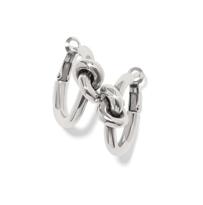 Interlok Single Knot Hoop Earrings - Silver