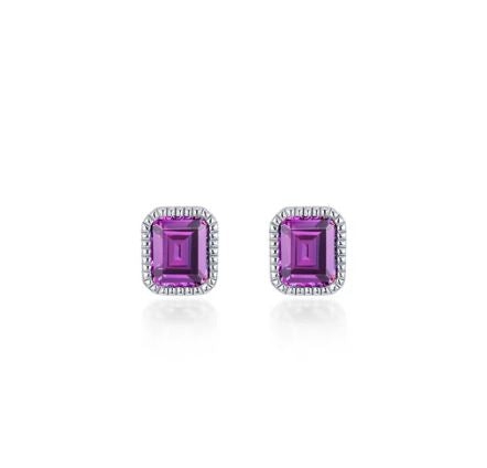 June Birthstone Solitaire Stud Earrings