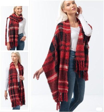 Plush Plaid Scarf Wrap