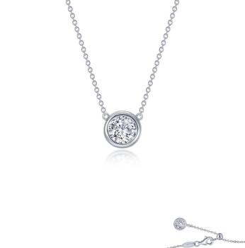 0.5ctw Bezel-Set Solitaire Necklace