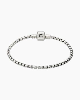 Oxidized Silver Box Chain Bracelet
