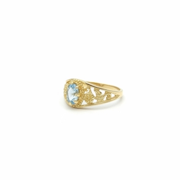Floral Blue Topaz Ring
