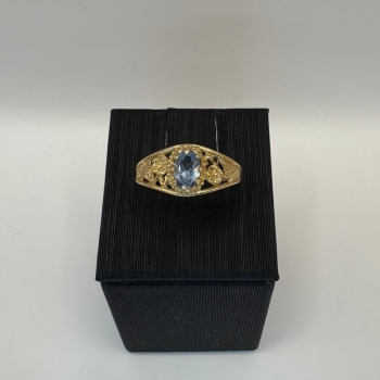 Floral Blue Topaz Ring