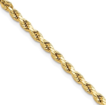 10k 3mm Semi-Solid Rope Chain