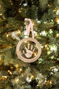 Pink Acrylic Handprint Ornament