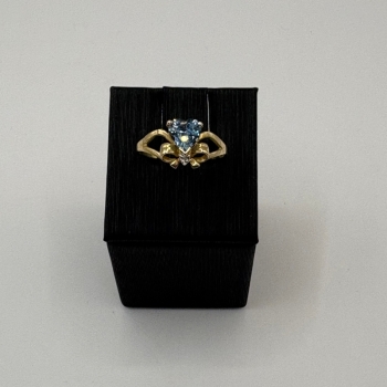 Heart-Shaped Blue Topaz Ring
