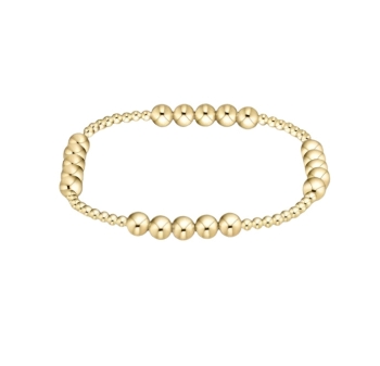 Classic Blissful Pattern 2.5mm Bead Bracelet - 5mm Gold