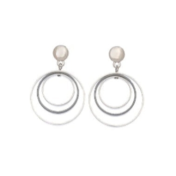 Two Tone Concentric Geo Earrings