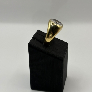 Men’s 10K Gold Ring with Bezel-Set Faceted Stone