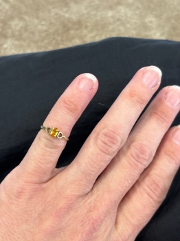 Citrine Heart Ring