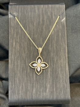 Diamond Floral Pendant Necklace