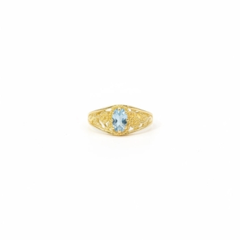 Floral Blue Topaz Ring