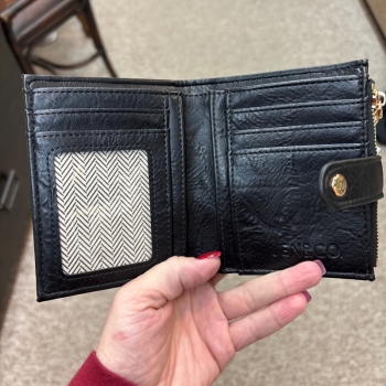 Melody Vegan Quilted Wallet- Black